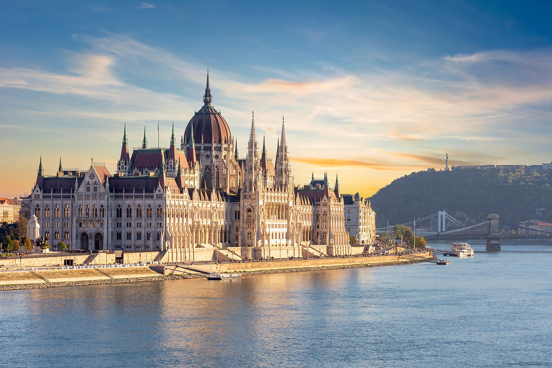 View of the Danube River as part of river cruise in Europe. Luxury cruise travel agent in Arlington Virginia.