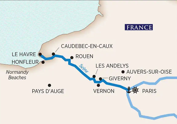 Seine river cruise map