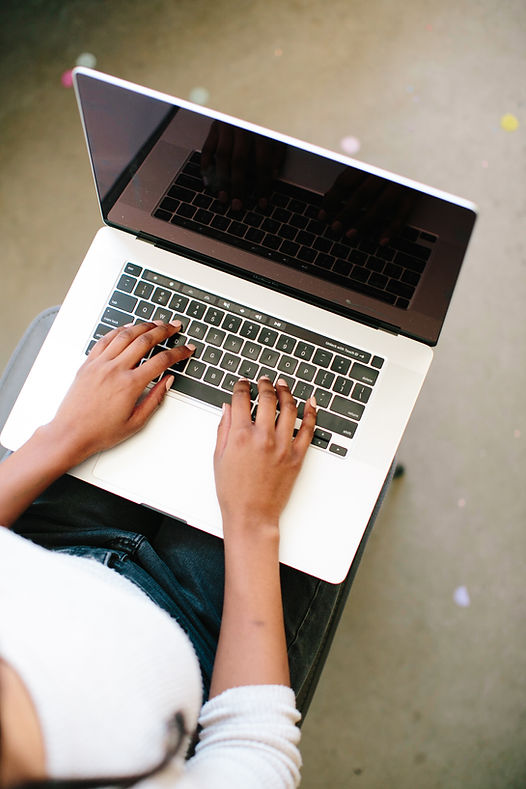 woman working on laptop computer