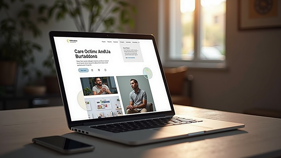 Eye-level view of a beautifully designed website layout on a laptop