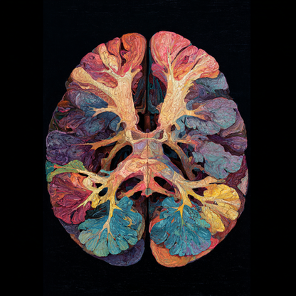 ציור של מוח צבעוני