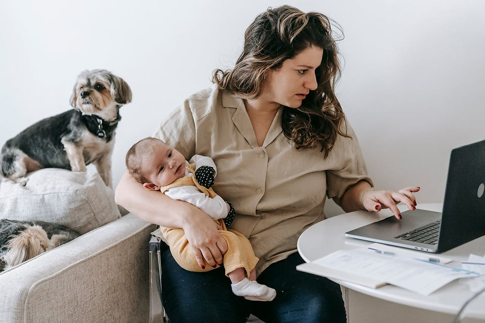 dog baby and the mother