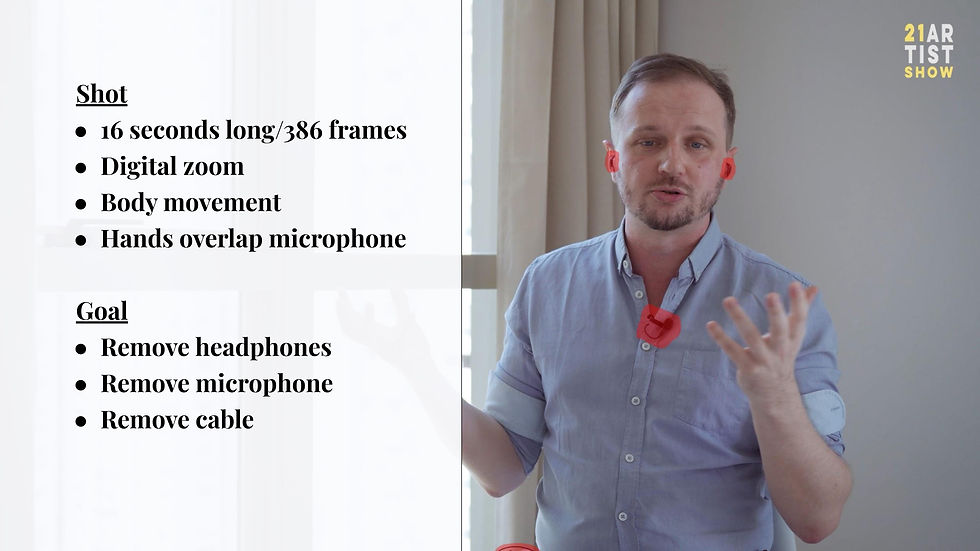 Goal: Remove all recording devices from the shot.