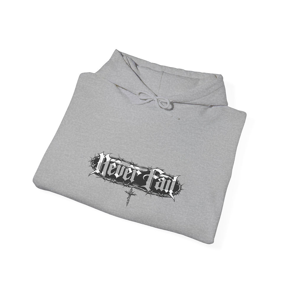 Thumbnail: Never Fail Hoodie — 'Philippians 4:13' Thorn Cross Christian Hoodie