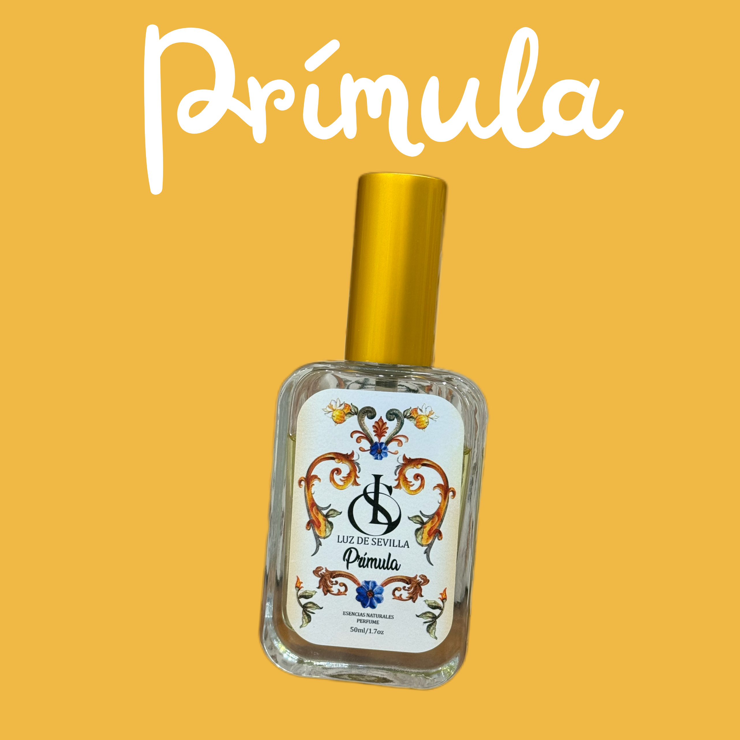 Perfume Prímula de Luz de Sevilla, fragancia cítrica con notas de naranja y bergamota