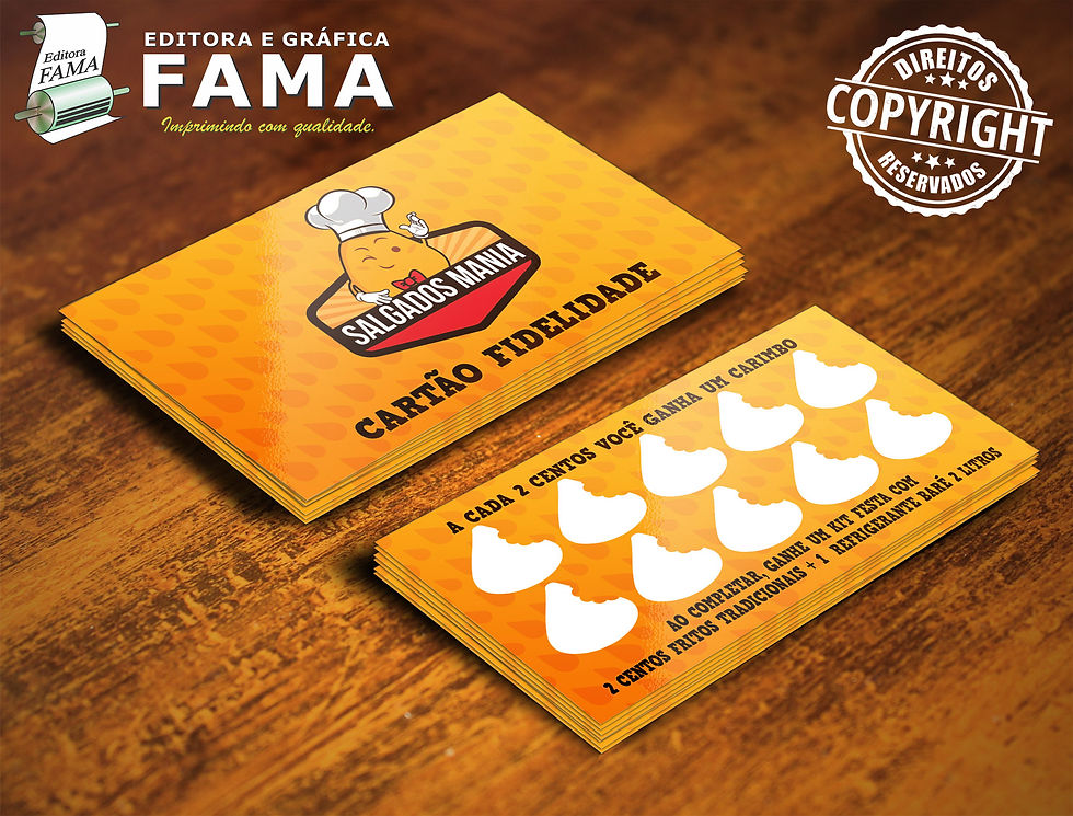 SALGADOS MANIA - CARTÃO FIDELIDADE - MOCKUP