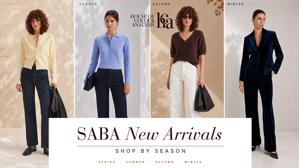 SABA new arrivals, curated by colour season for easier, more intentional shopping.