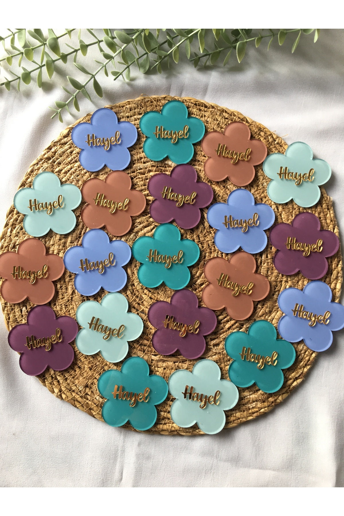 Papatya Pleksi Magnet Bebek Doğum Mevlit Doğum Günü Hediyeliği (10 ADET)