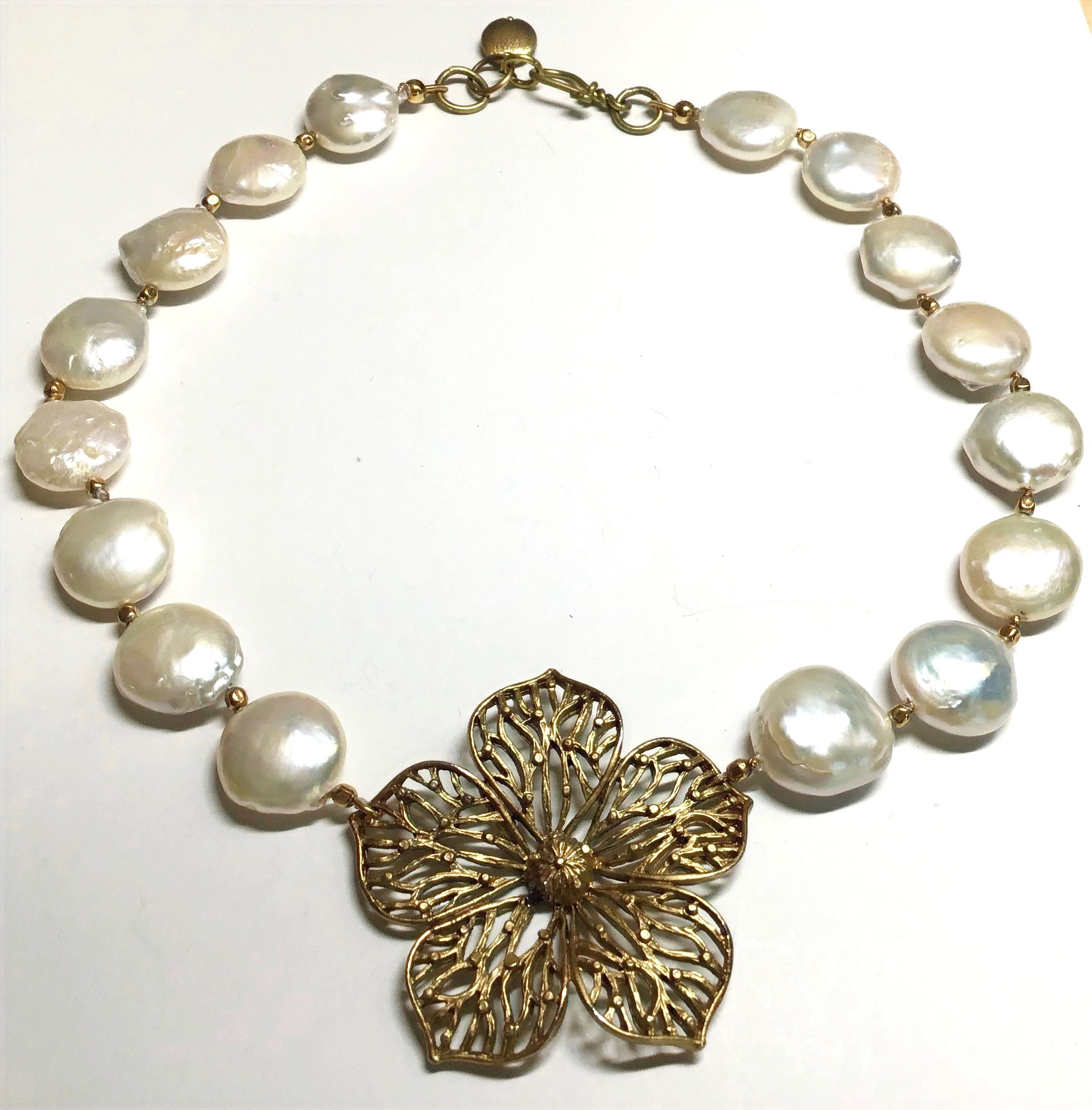Coin Pearls with Flower