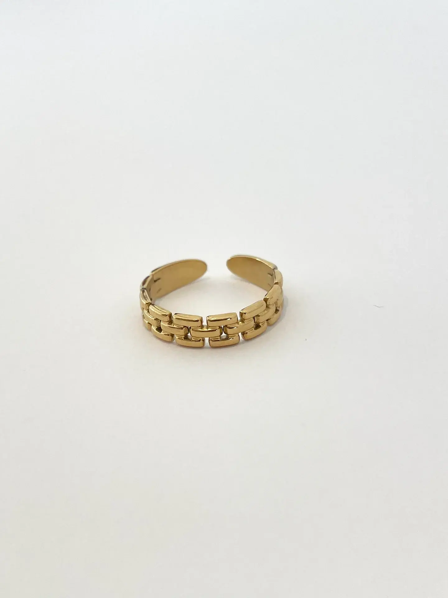 Anillo Cadena Simple - Baño de Oro 18k, Acero Inoxidable