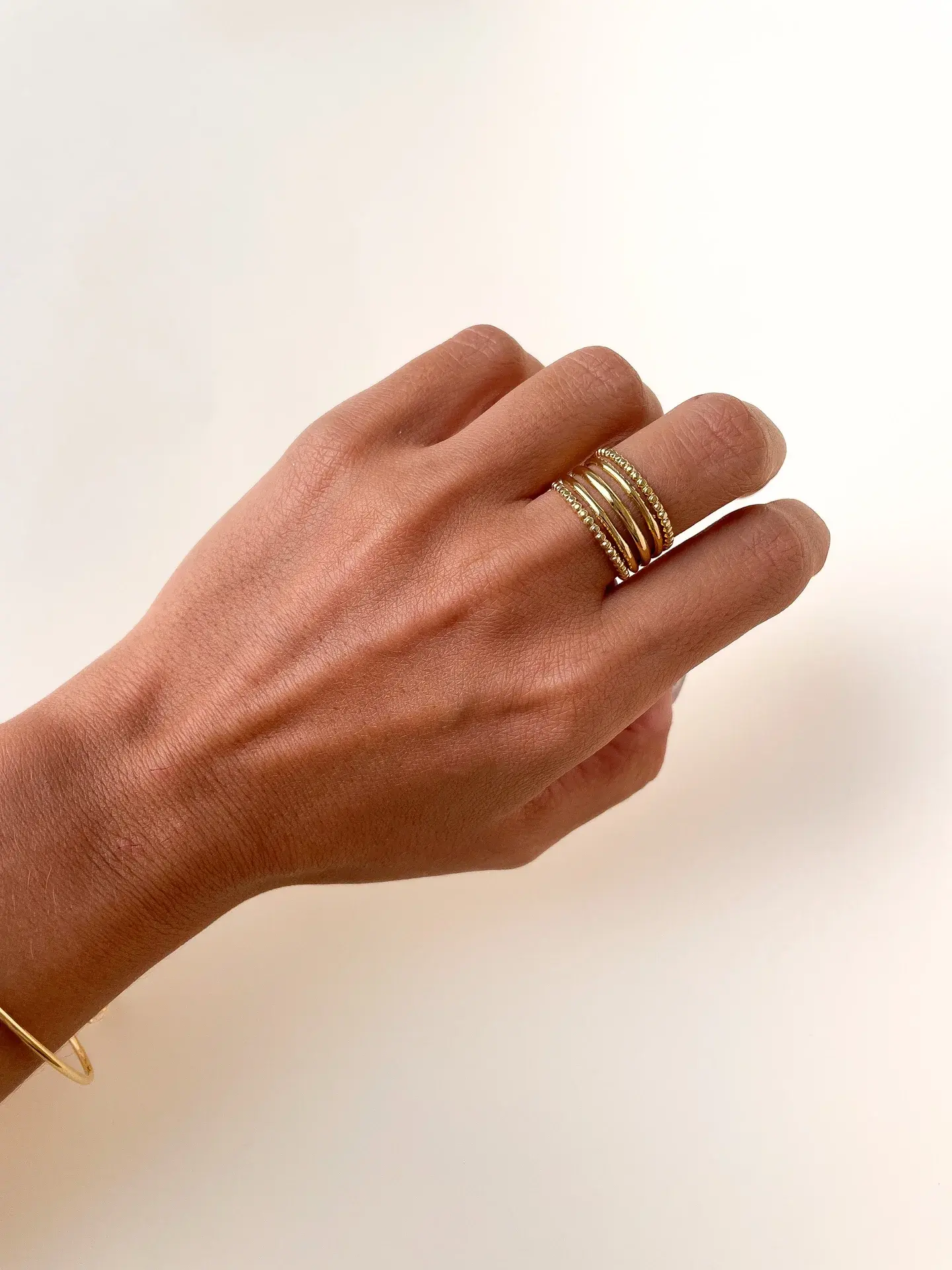 Anillo Aros - Baño Oro 18k, Acero Inoxidable