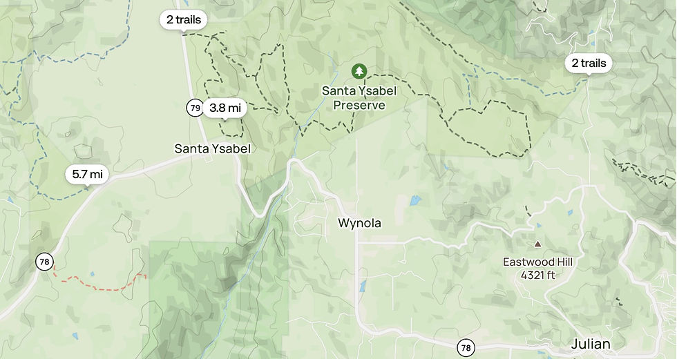 Santa Ysabel Preserve Trial map by Alltrails