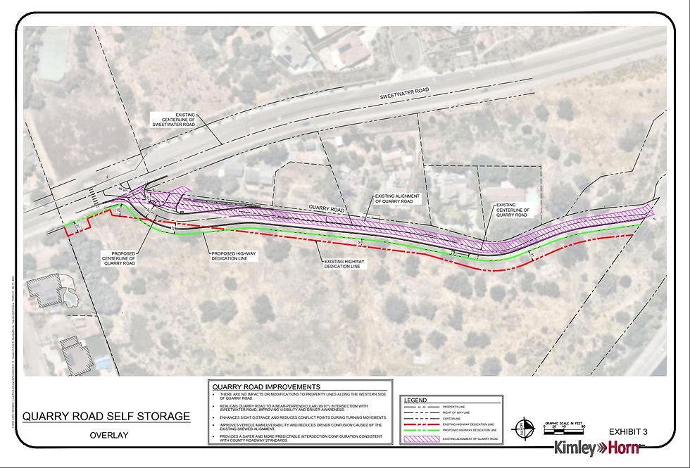 Overlay of Quarry Road showing change | Click on image to enlarge.