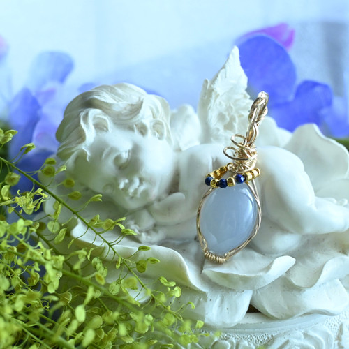 14kgf ブルーカルセドニーのペンダントトップ | BOTTEGA IOLITE
