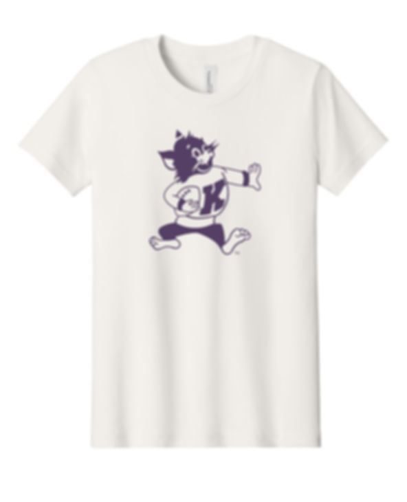 Varsity Football Willie the Wildcat K-State Vintage White T-Shirt - Adult