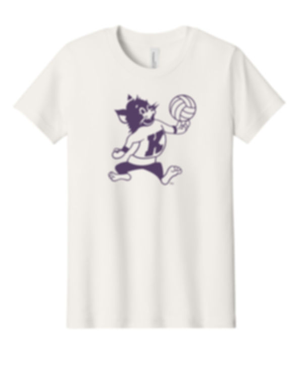 Varsity Volleyball Willie the Wildcat K-State Vintage White T-Shirt - Adult