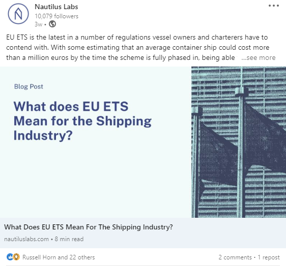 Nautilus Labs LinkedIn Post