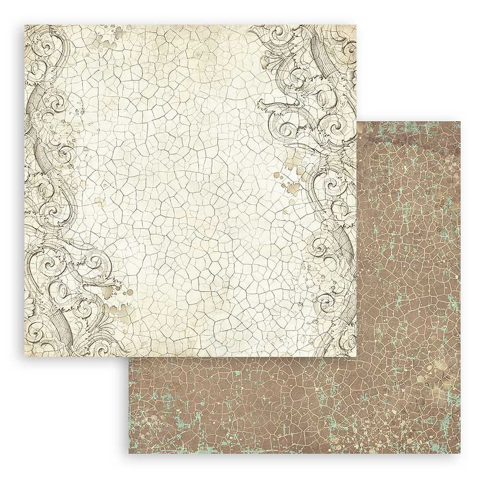Thumbnail: Scrapbooking Small Pad 10 sheets (8"X8") Backgrounds Sel. - Brocante Antiques
