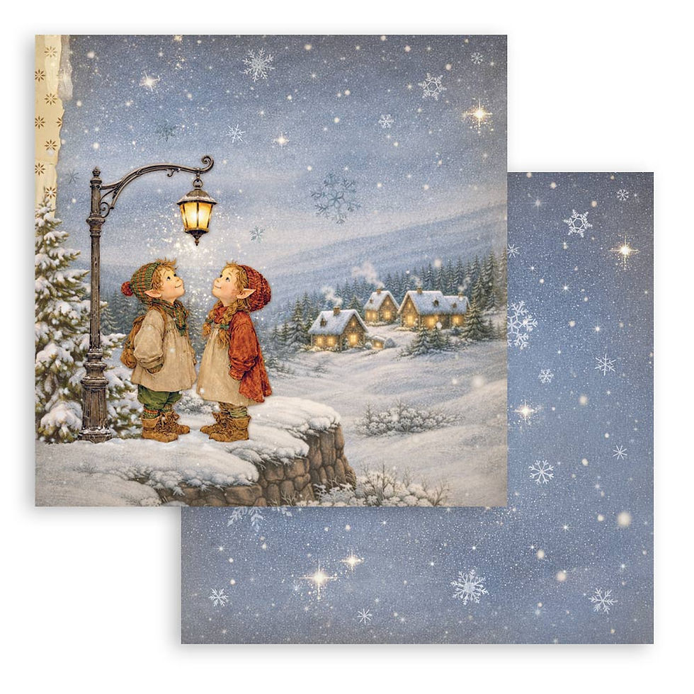 Thumbnail: Scrapbooking Printed Pad for Art and Craft (8"X8") - Silent Night