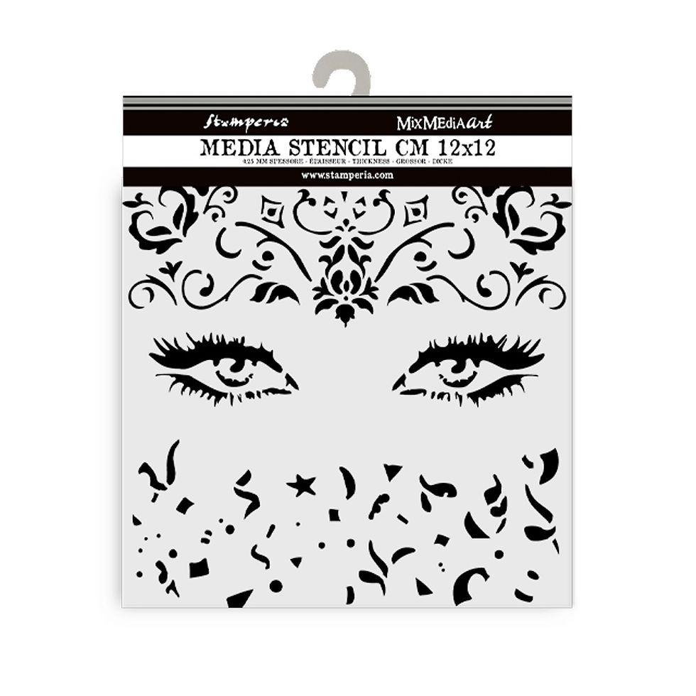 Miniatura: Thick stencil cm 12X12 - Masquerade eyes
