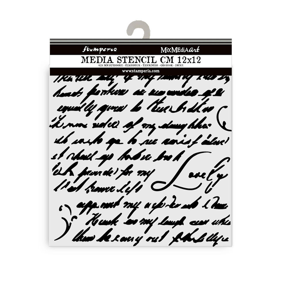 Miniatura: Thick stencil cm 12X12 - Masquerade handwriting
