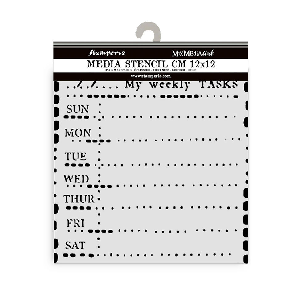 Miniatura: Thick stencil cm 12X12 - Diary weekly planner