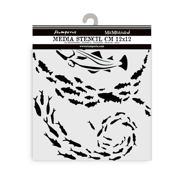 Miniatura: Thick stencil cm 12X12 - Silent Sea fish