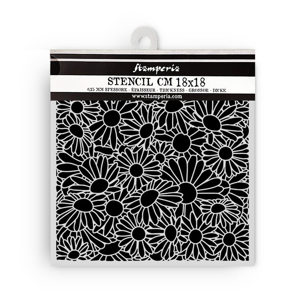 Miniatura: Thick stencil cm 18X18 - Daisy Art daisies pattern