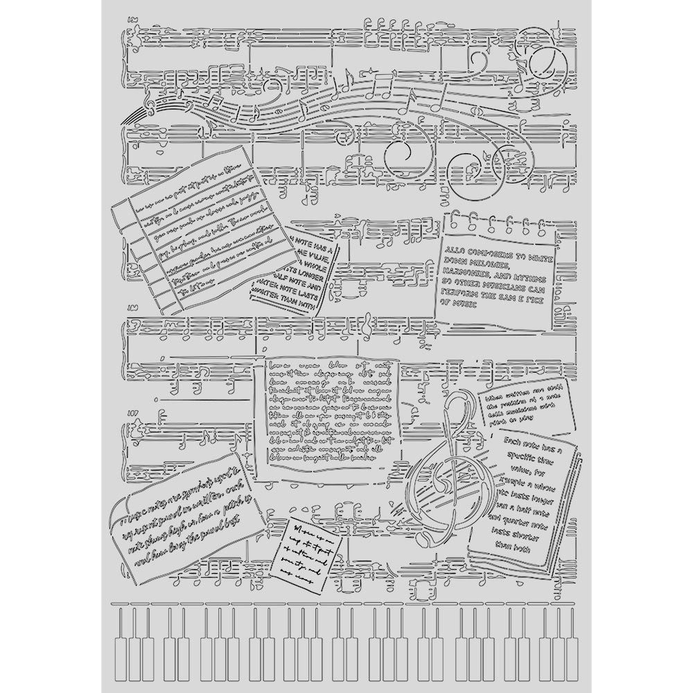 Cut laser stencil for Art and Craft A3 - Symphony music