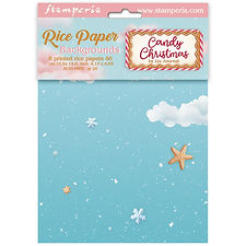 Selection 8 Rice paper A6 backgrounds - Candy Christmas