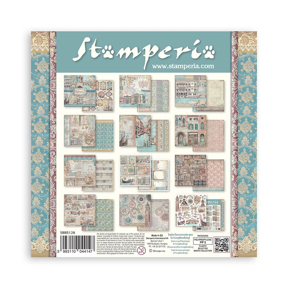 Thumbnail: Scrapbooking Small Pad 10 sheets cm 20,3X20,3 (8"X8") - Venice City of Art