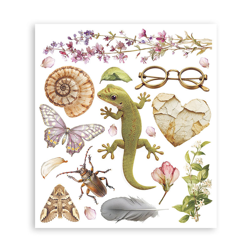 Thumbnail: Printed Decorative Rub on selection for Art and Craft cm 20,5x23 - All Around
