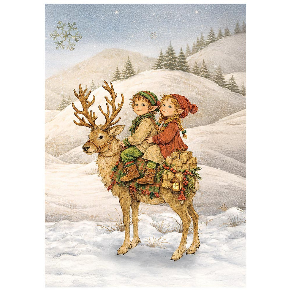 Miniatura: Printed Mini Rice paper A6 8 sheets for Art and Craft - Silent Night