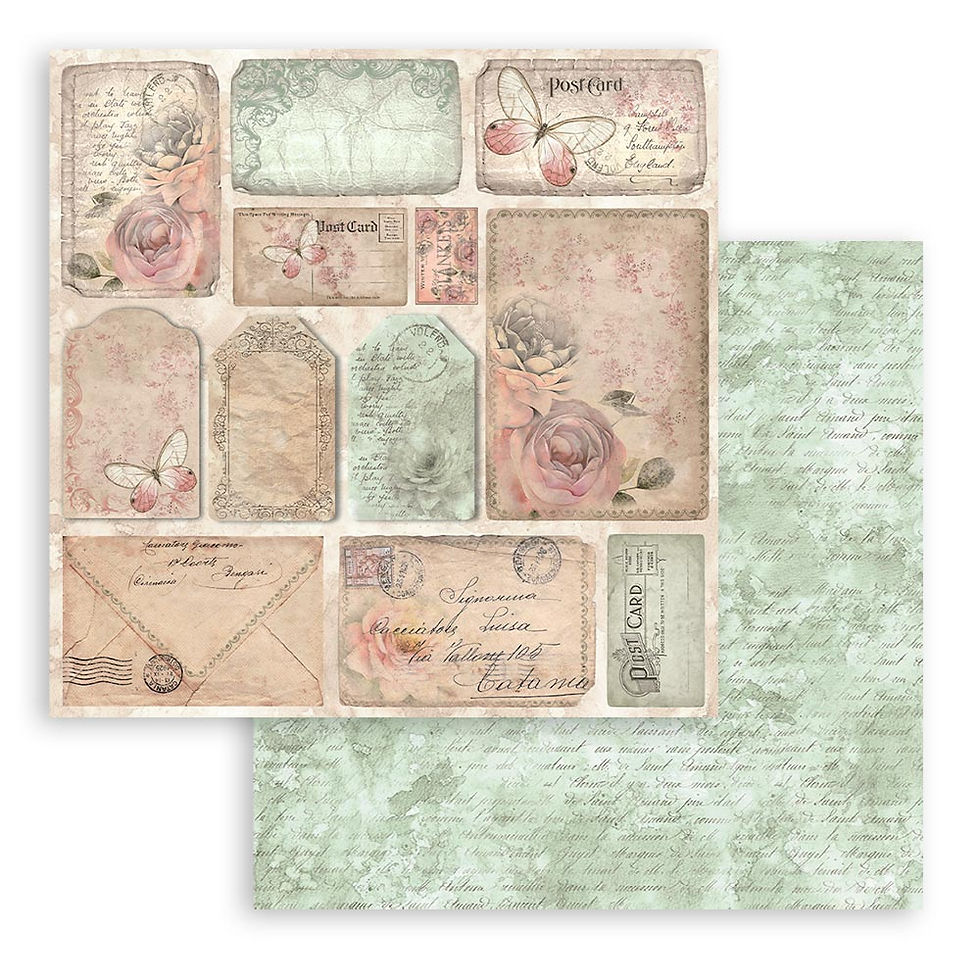 Thumbnail: Scrapbooking Small Pad 10 sheets cm 20,3X20,3 (8"X8") - Shabby Rose