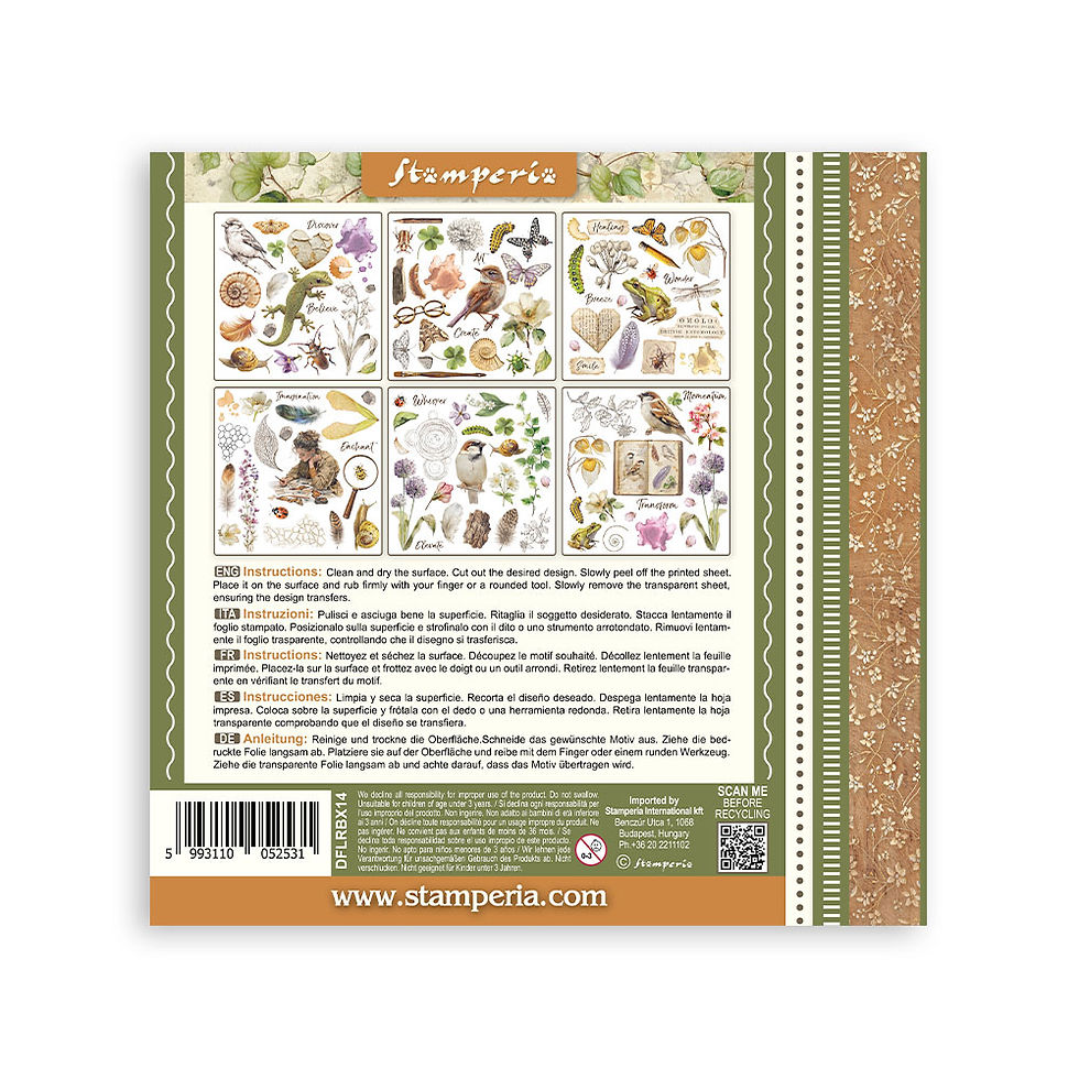 Thumbnail: Printed Decorative Rub on kit for Art and Craft cm 15,5x15,5 - All Around