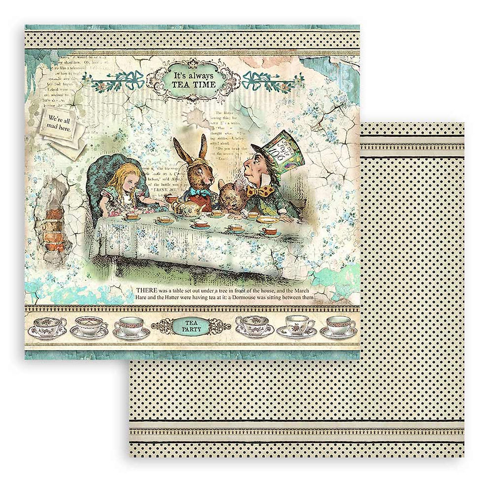 Thumbnail: Scrapbooking Small Pad 10 sheets cm 20,3X20,3 (8"X8") - Alice