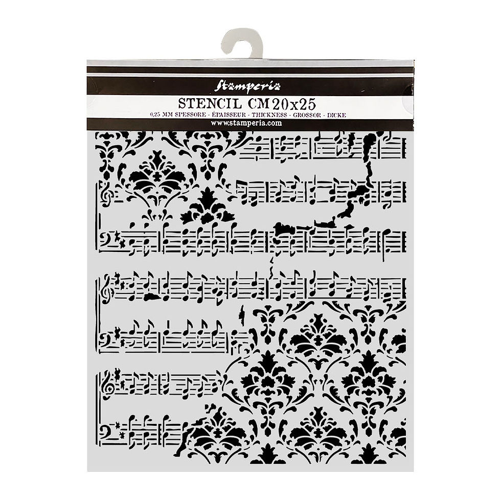 Thumbnail: Cut laser stencil for Art and Craft cm 20X25 - Symphony score and frize