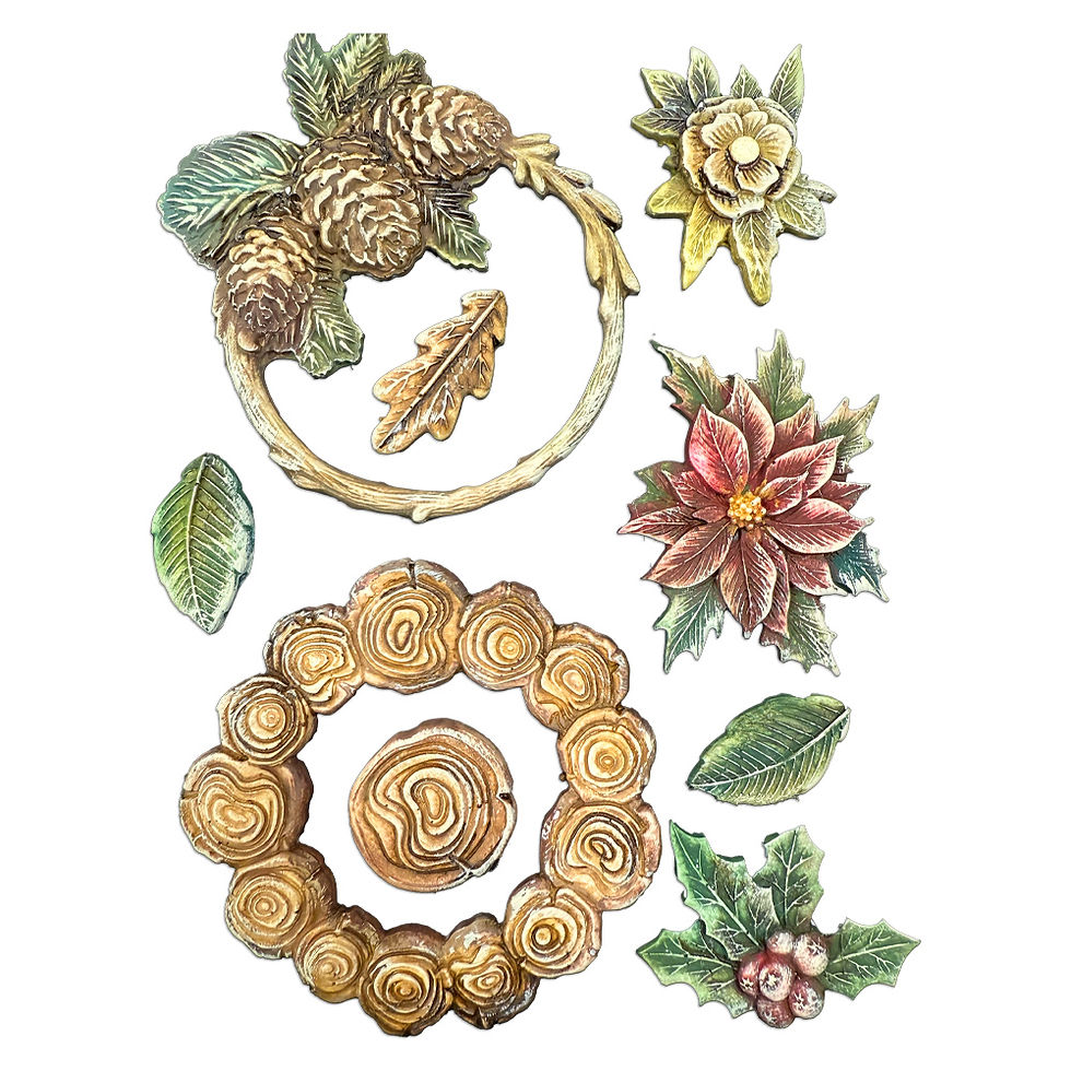 Thumbnail: Silicon mould Designs A5 for Art and Craft - Christmas garlands