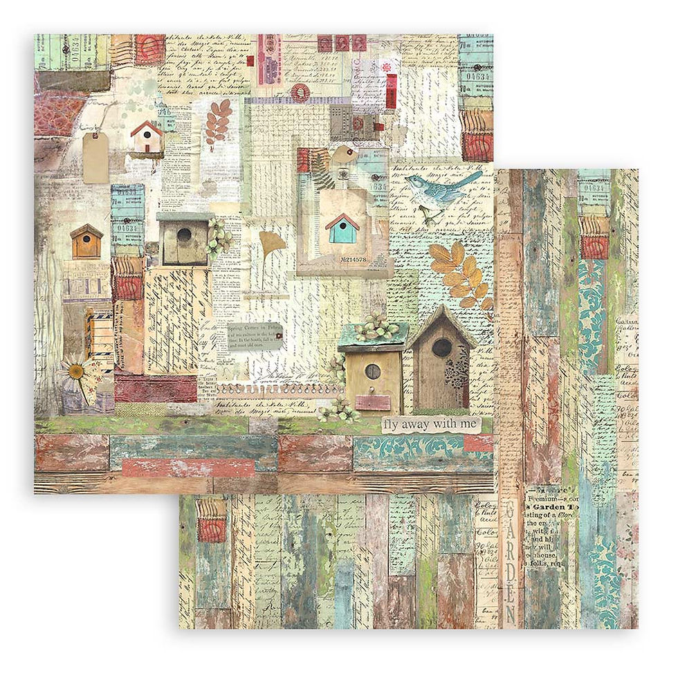 Thumbnail: Scrapbooking Small Pad 10 sheets cm 20,3X20,3 (8"X8") - Garden