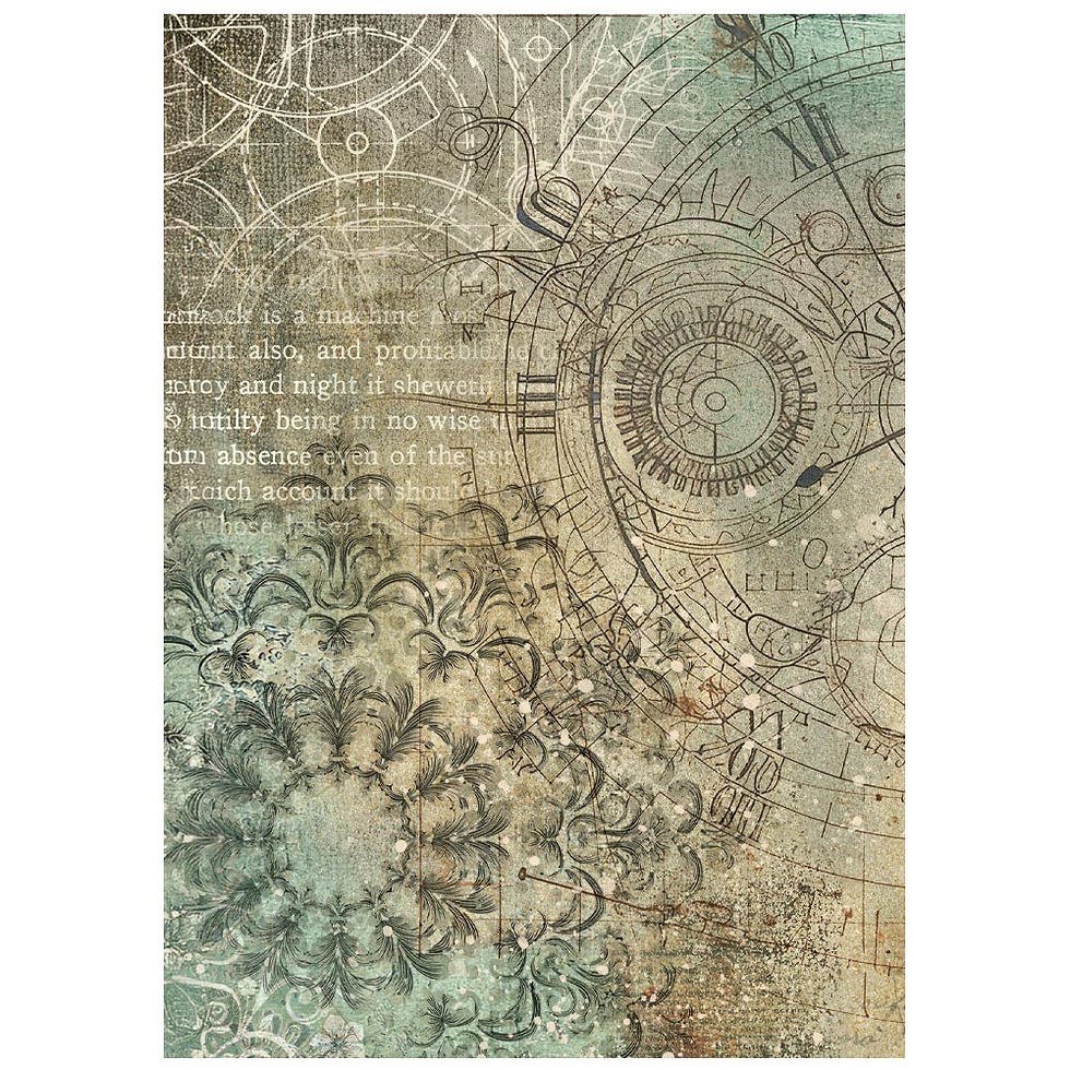 Thumbnail: Selection 8 Rice paper A6 backgrounds Gardens of Time