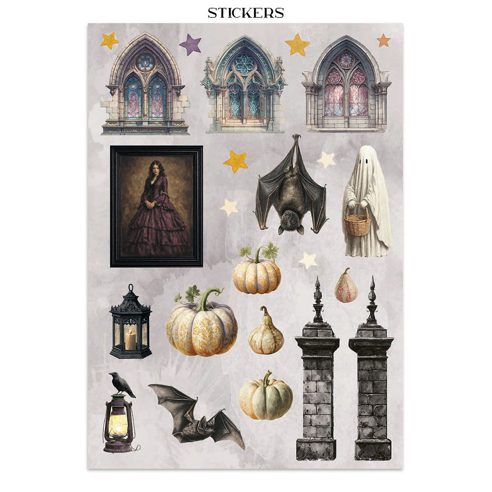 Thumbnail: Junk journal: stickers, cut-outs, backgrounds for Art and Craft - Halloween