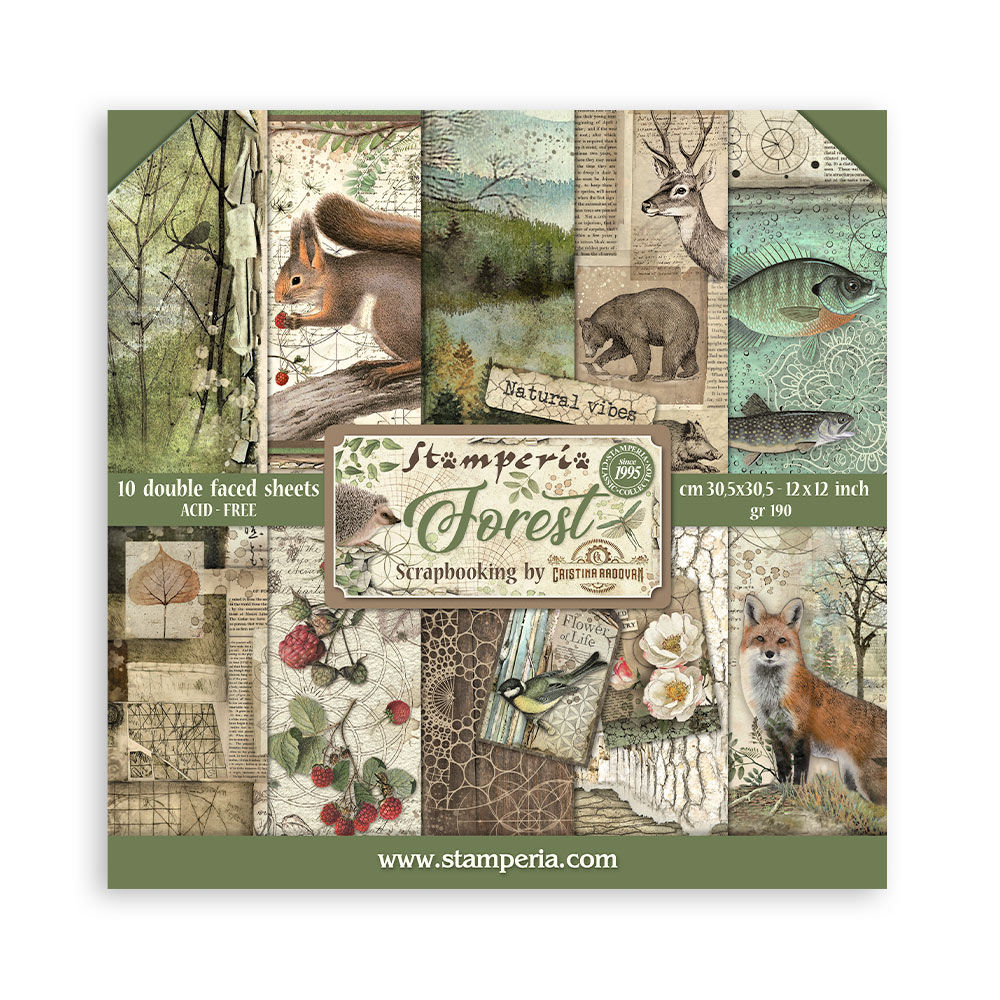 Scrapbooking Pad 10 sheets cm 30,5x30,5 (12"x12") - Forest