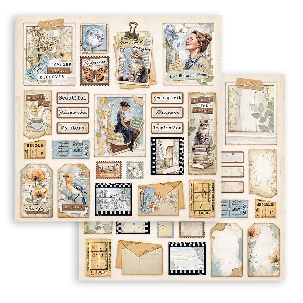 Thumbnail: Scrapbooking Small Pad 10 sheets cm 20,3X20,3 (8"X8") - Secret Diary
