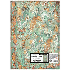 Big Rice paper cm 50X70 - Gardens of Time patina pattern