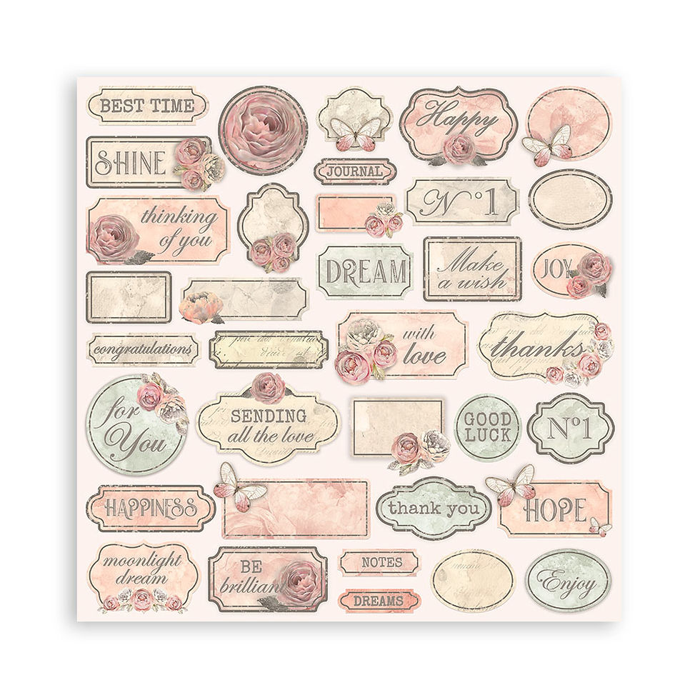 Thumbnail: Scrapbooking Small Pad 10 sheets cm 20,3X20,3 (8"X8") - Shabby Rose