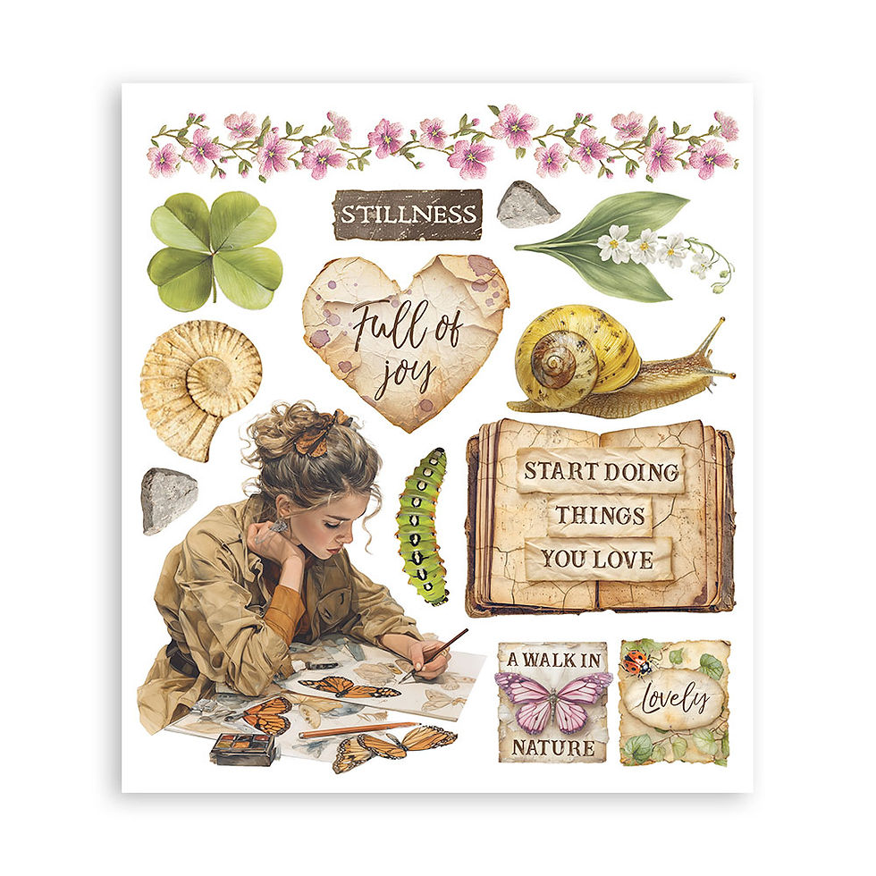Thumbnail: Printed Decorative Rub on selection for Art and Craft cm 20,5x23 - All Around