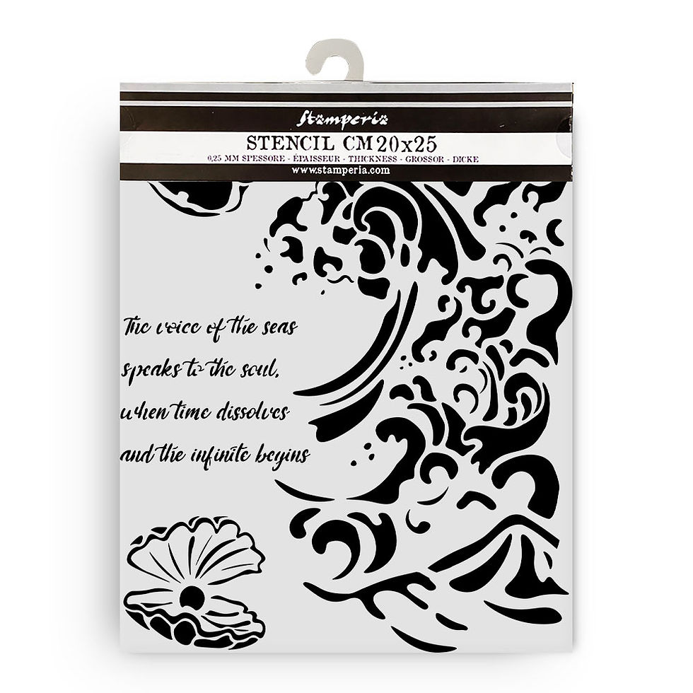 Miniatura: Thick stencil cm 20X25 - Silent Sea wave and shell