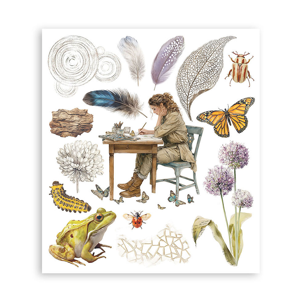 Thumbnail: Printed Decorative Rub on selection for Art and Craft cm 20,5x23 - All Around