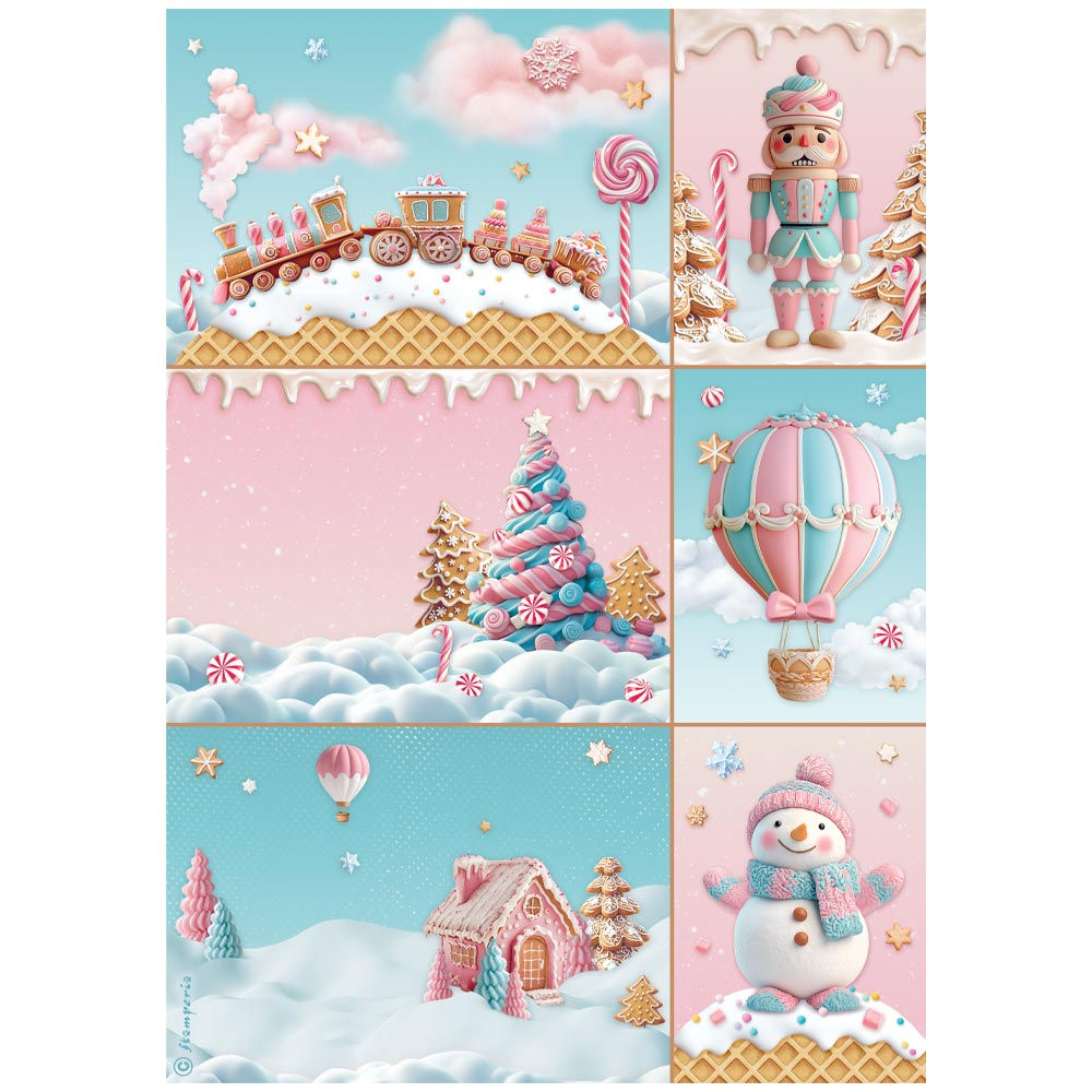 A4 Rice paper packed - Candy Christmas cards
