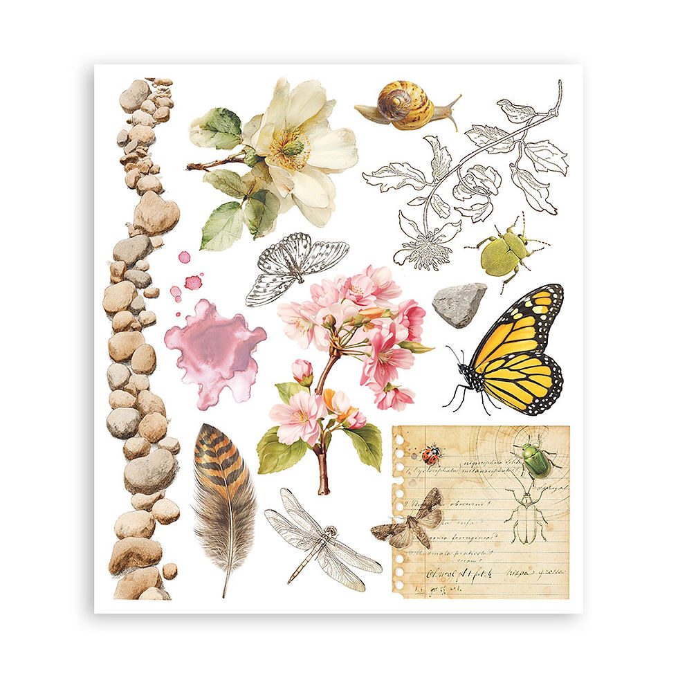 Thumbnail: Printed Decorative Rub on selection for Art and Craft cm 20,5x23 - All Around